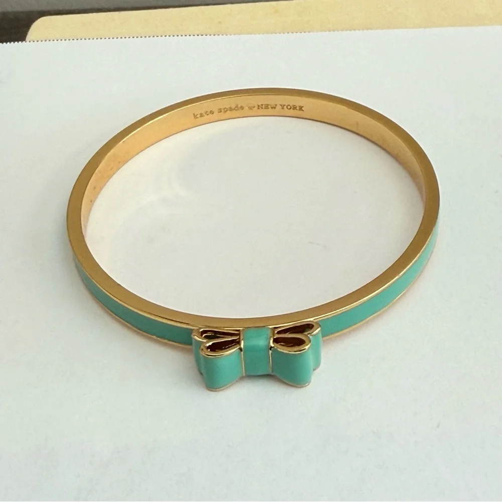 Kate Spade Gold and Green Minimalist Bracelet - Picture 7 of 11